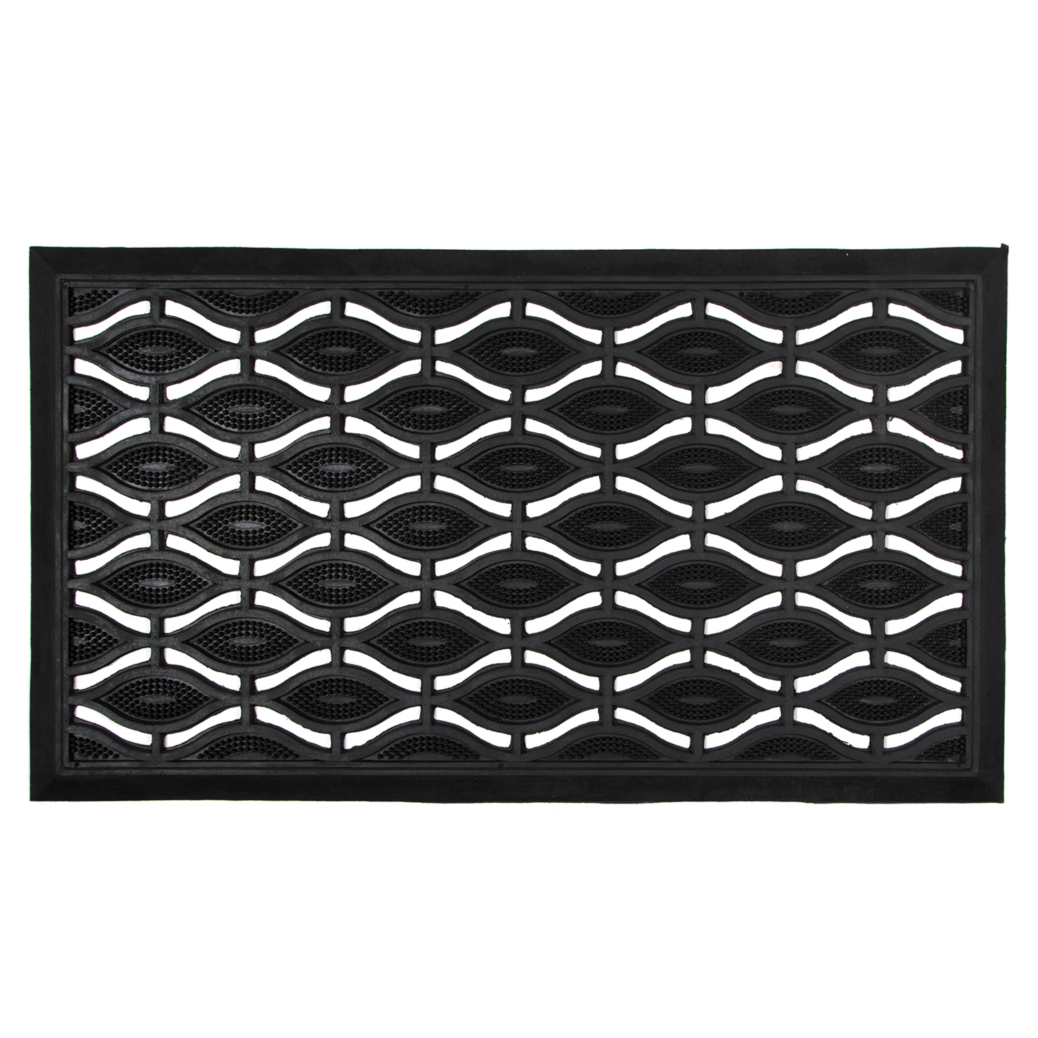 Black Rubber Heavy Duty Doormat 70 x 40cm Image