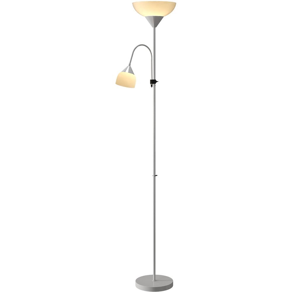 HOMCOM 2 Way Silver Mother Child Floor Lamp with 3 Colour Temperatures Image 1