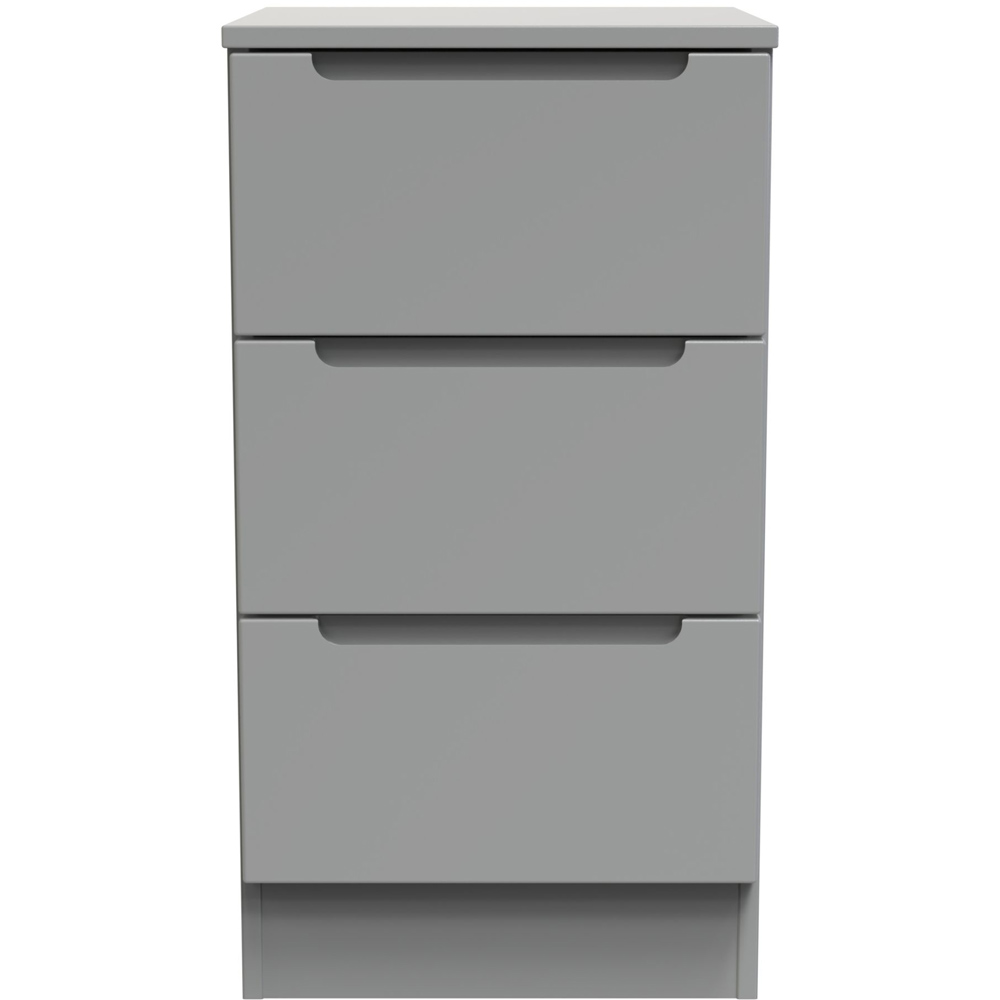 Crowndale Milan 3 Drawer Dusk Grey Bedside Table Image 3