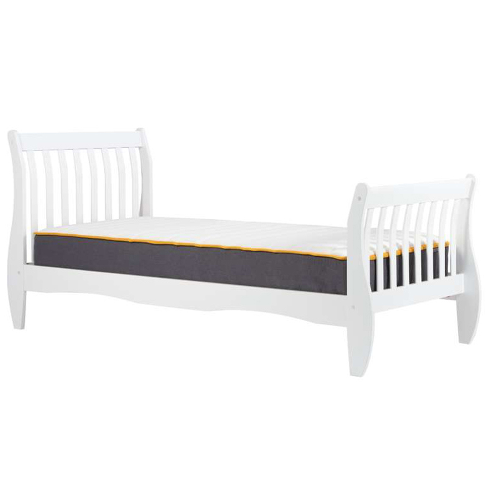 Belford Single White Wooden Bed Image 3