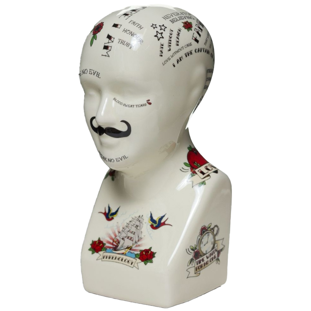 Acacia Home Cream Phrenology Head 8 inch Image 1