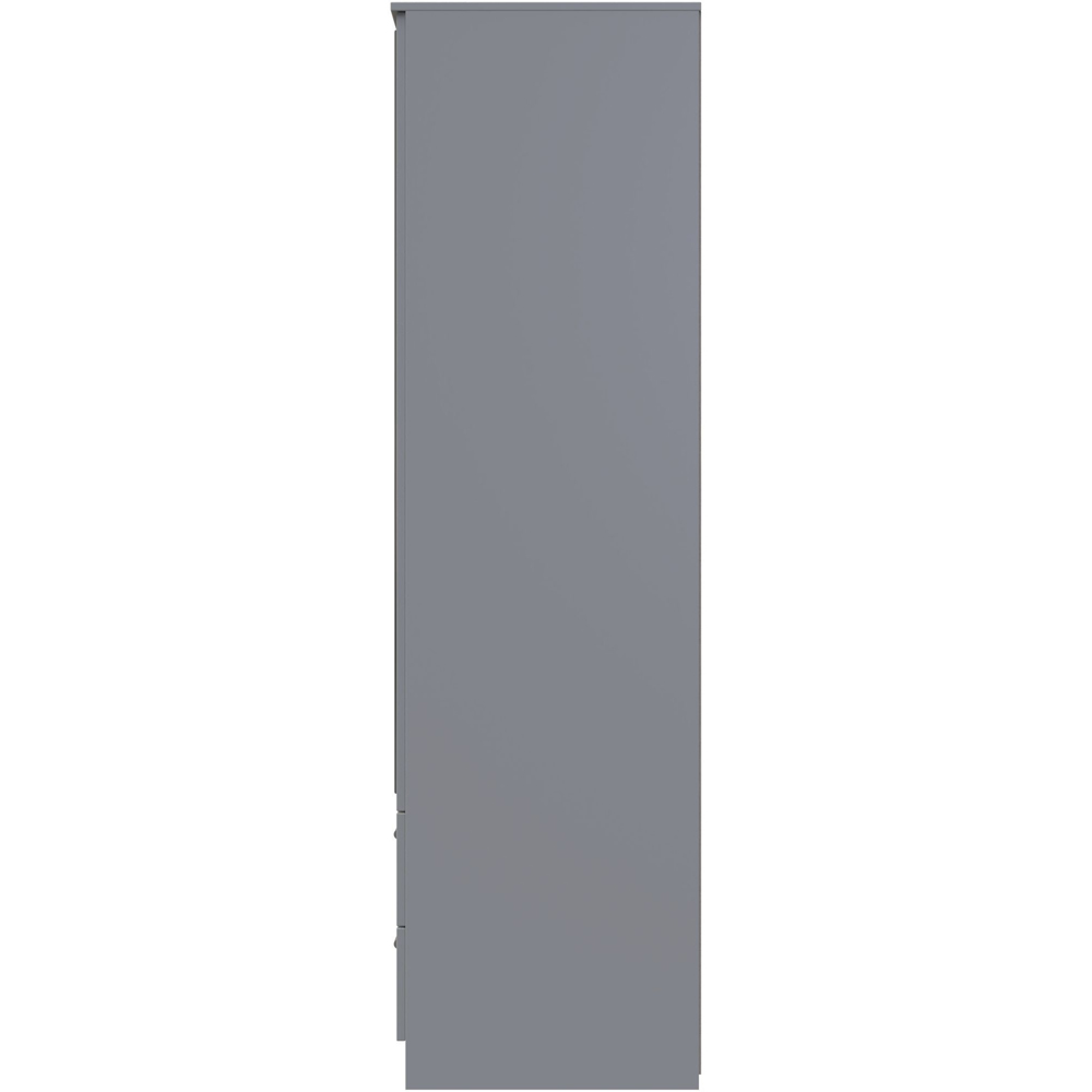 Crowndale Camden 2 Door 2 Drawer Dusk Grey Mirrored Wardrobe Ready Assembled Image 3