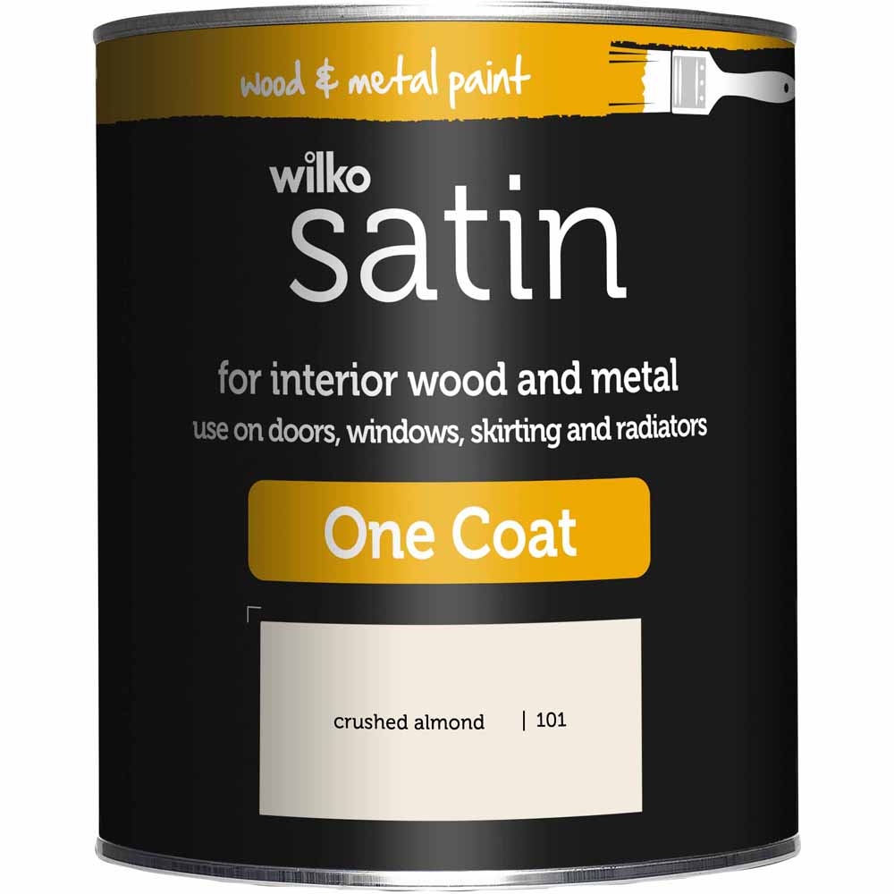 Wilko Crushed Almond One Coat Satin Paint 750ml Image 1