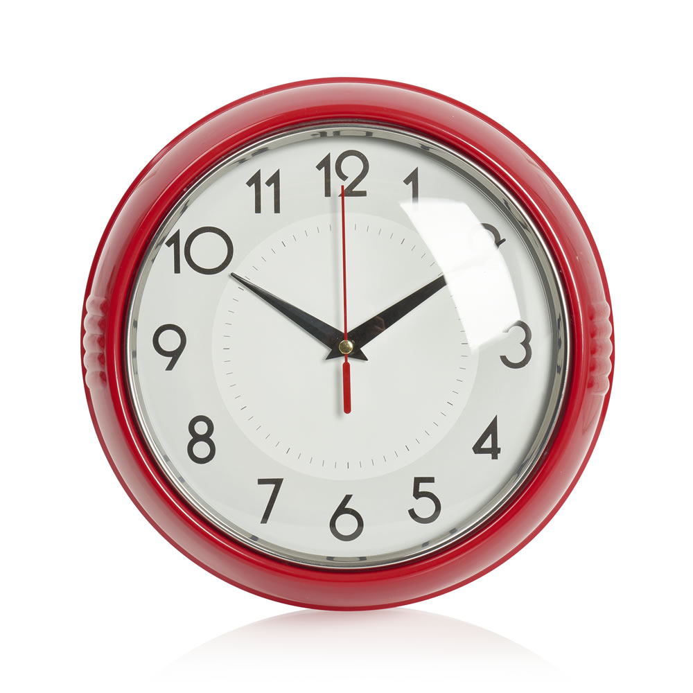 Wilko Retro Red Wall Clock Image 1