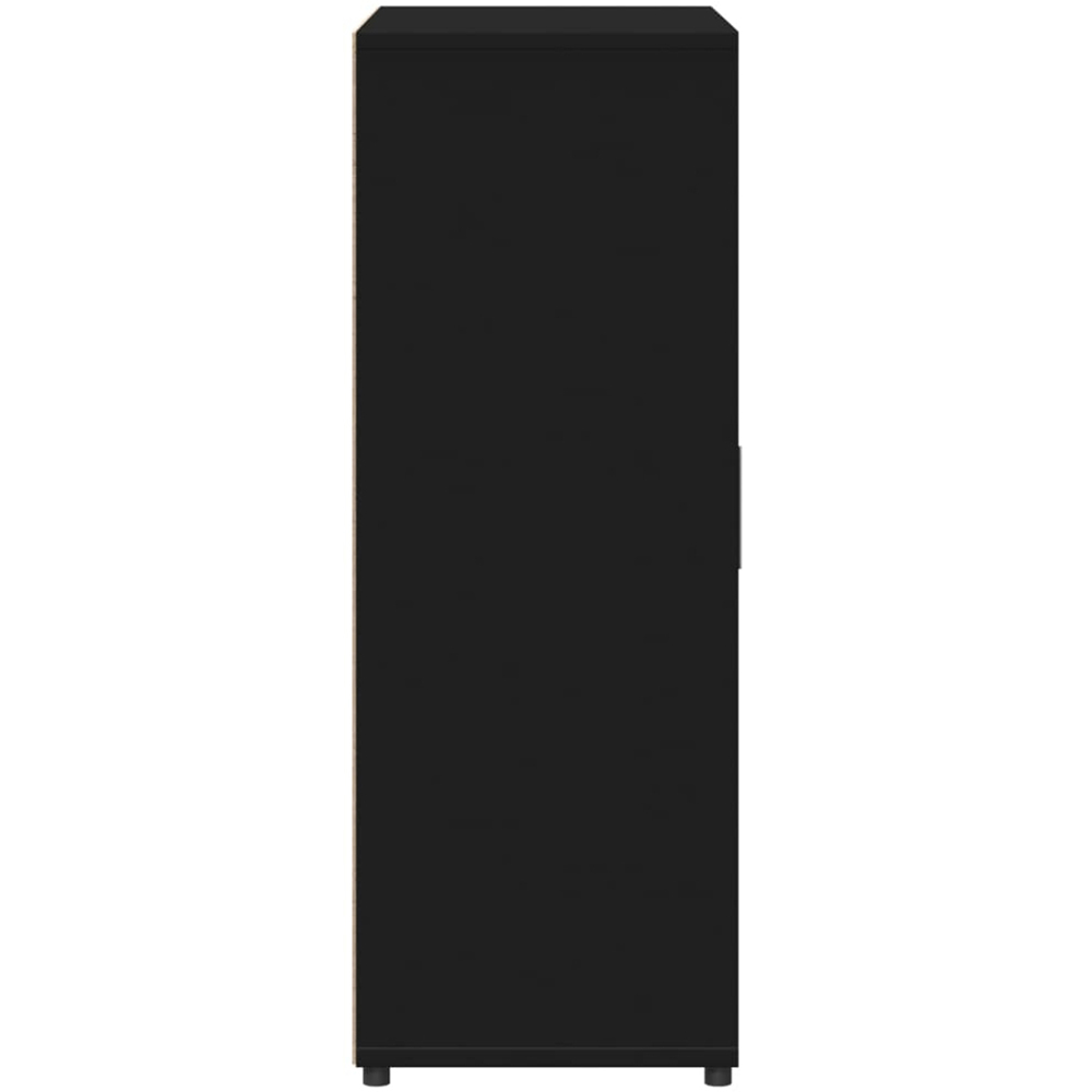 vidaXL Single Door 4 Drawer Black Wooden Sideboard Image 5