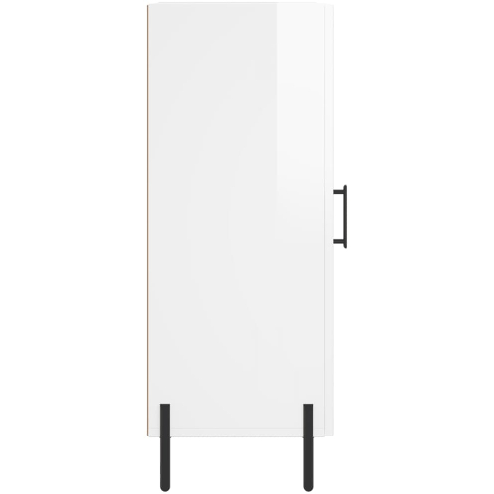 vidaXL Single Door High Gloss White Sideboard Image 7