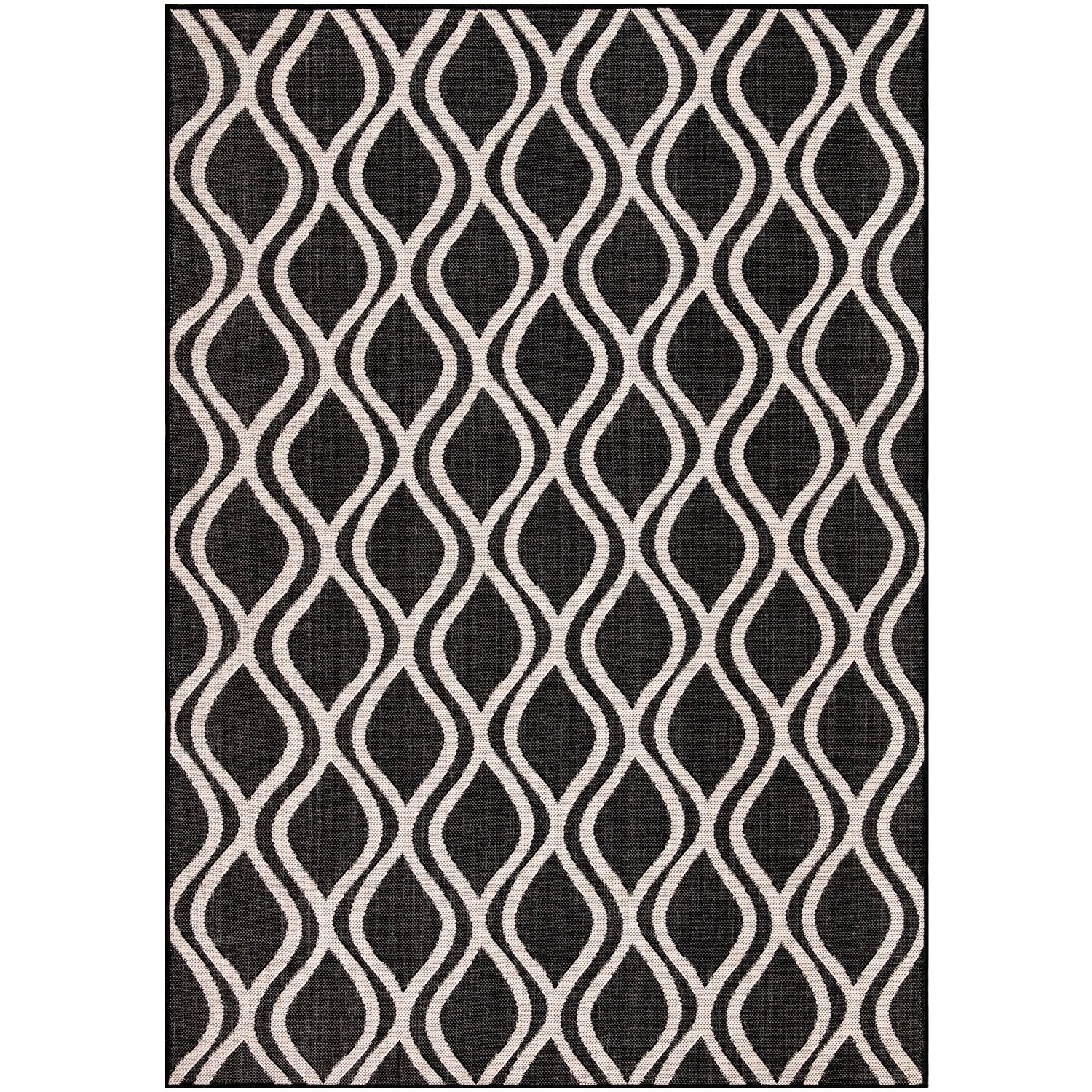 Venice Indoor Outdoor Rug - Black / 120cm Image 1