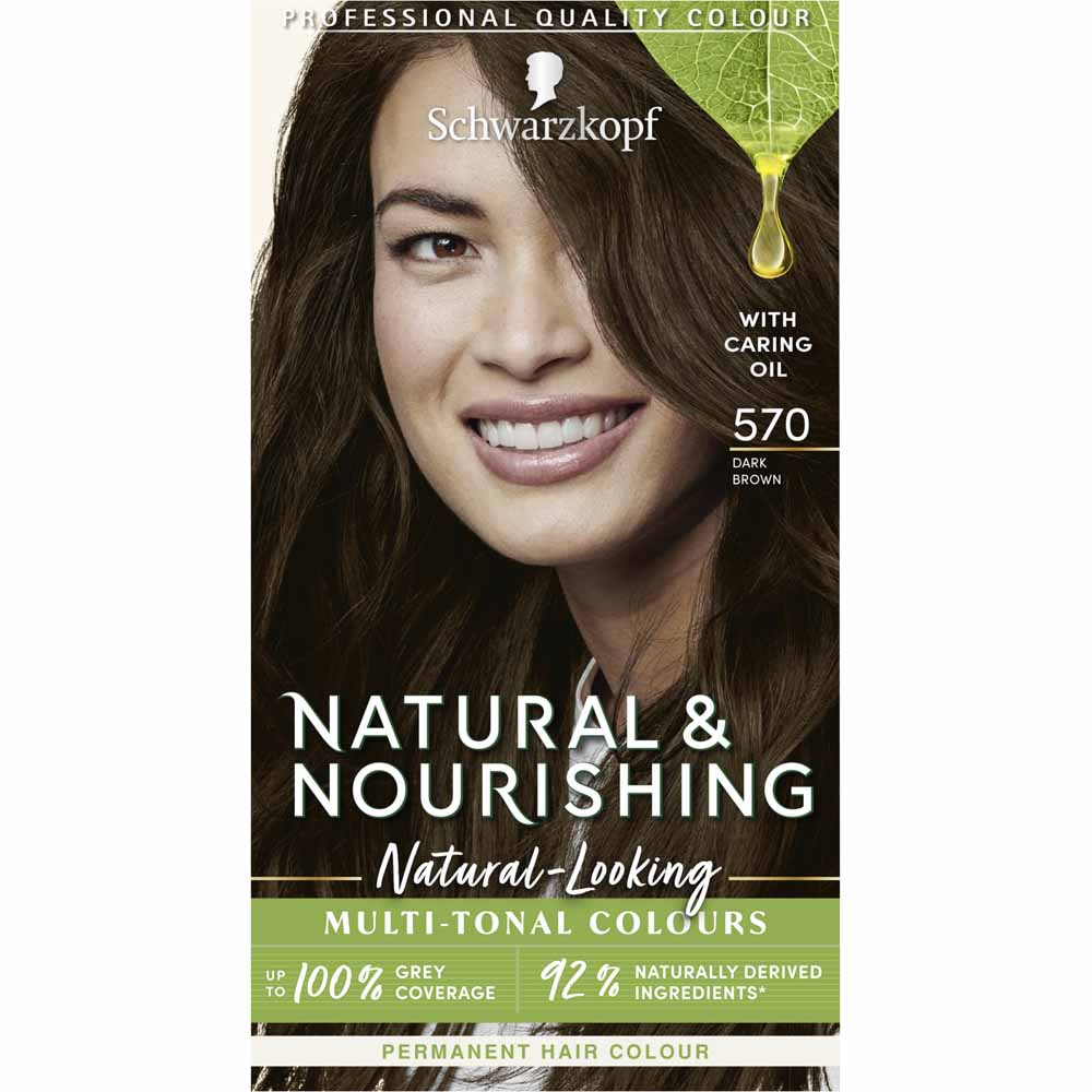 Schwarzkopf Natural and Nourishing Vegan Dark Brown 570 Hair Dye Image 1