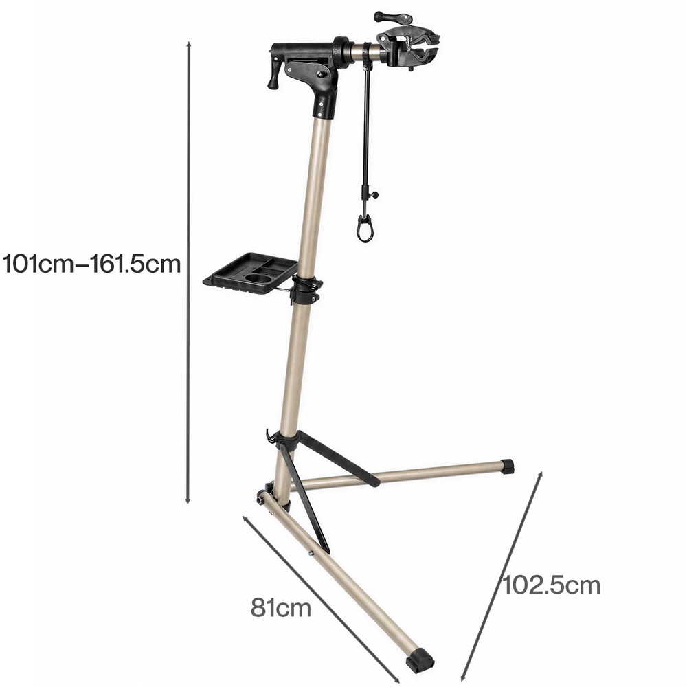 Monvelo Champagne Height Adjustable Rotating Bike Repair Stand with Tray and Handlebar Stabiliser Image 9