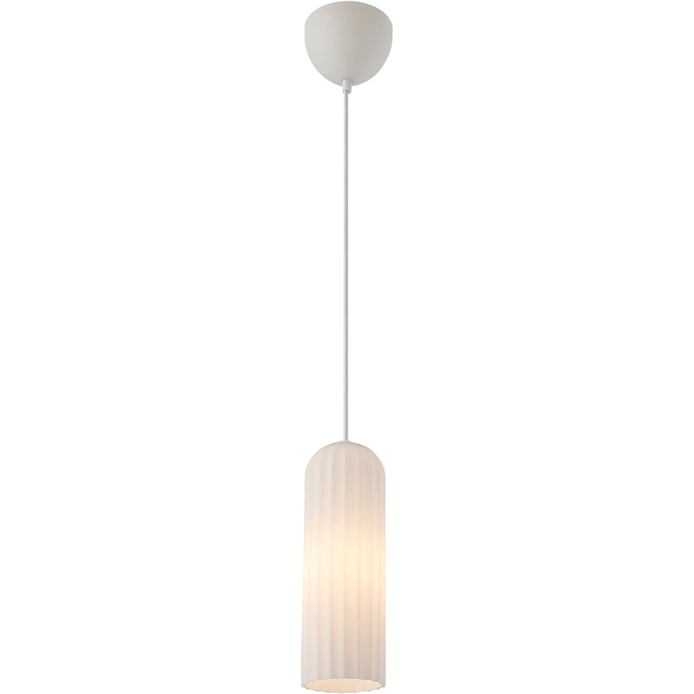 Nordlux Miella E27 Opal White Fluted Glass Pendant Light Image 4