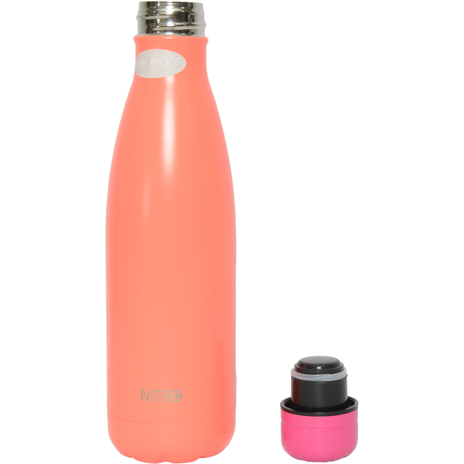 Nitro Neon Pink/Coral Stainless Steel Bottle Image 4