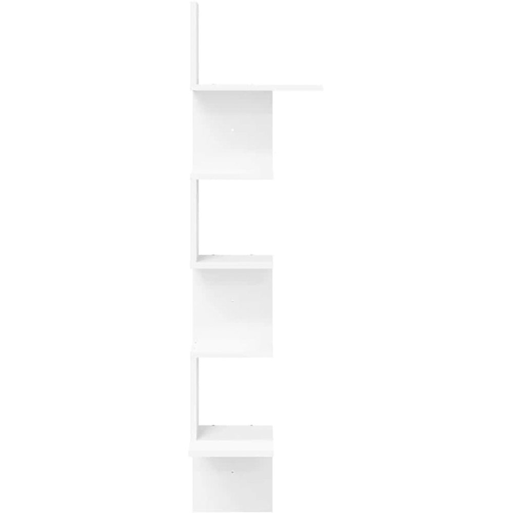 vidaXL 5 Shelf White Floating Corner Wall Shelf Image 4