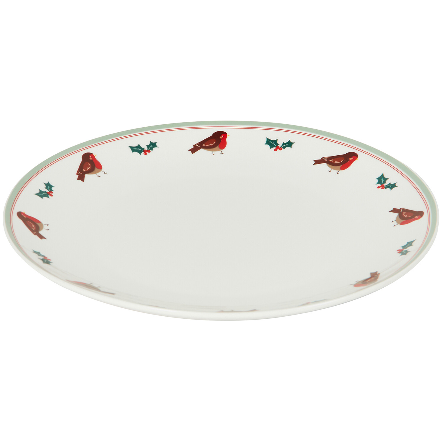 12 Piece Festive Robin Dinnerware set Image 4