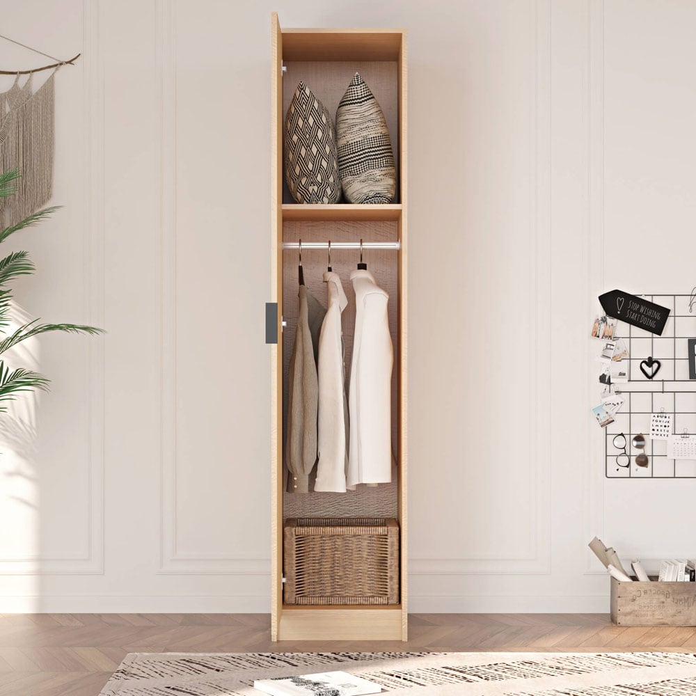 Home Source Phoenix Single Door Oak Wardrobe Image 5