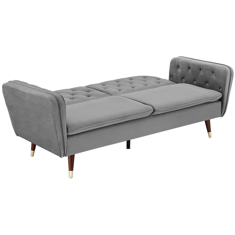 Home Detail Whitby 2 Seater Dark Grey Velvet Sofa Bed Image 5