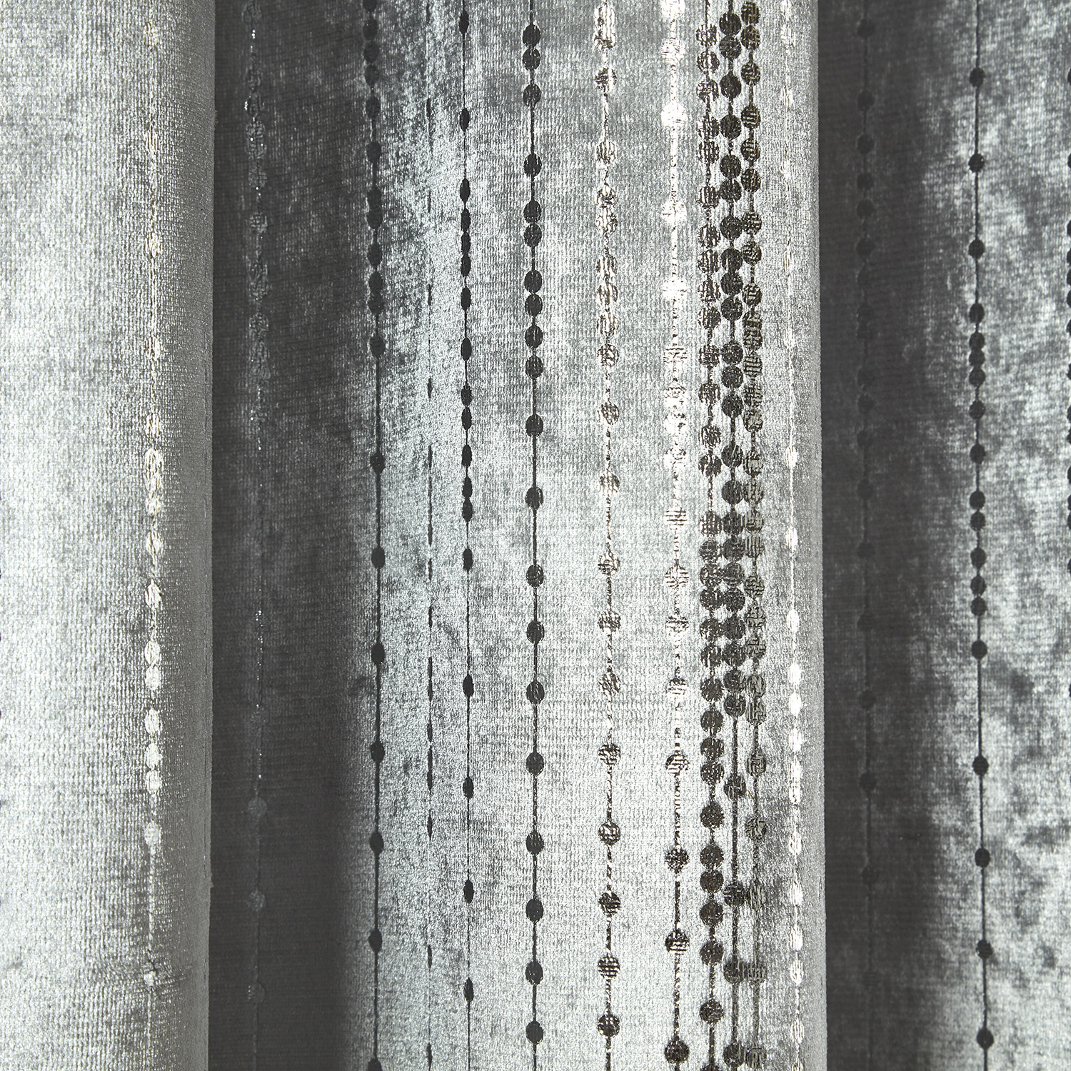 Divante Selina Silver Foil Dotty Stripe Eyelet Curtain 229 x 229cm Image 4