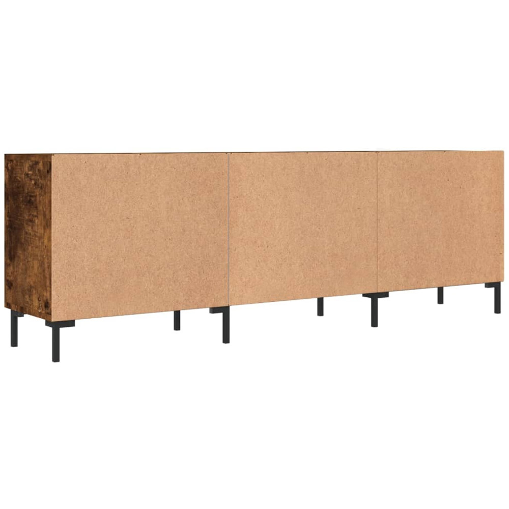 vidaXL 2 Door 2 Open Shelf Smoked Oak TV Cabinet with Metal Legs Image 8