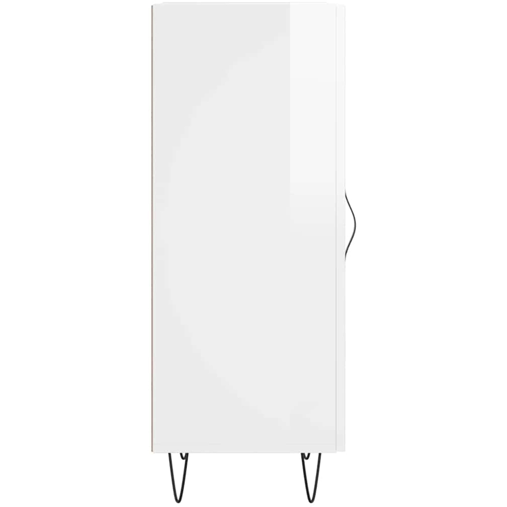 vidaXL Single Door High Gloss White Sideboard Image 7