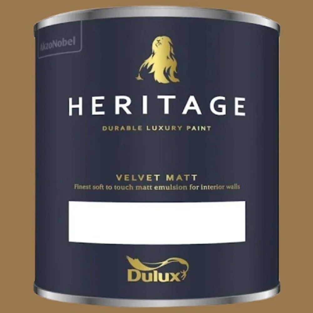 Dulux Heritage Walls and Ceilings Masters Gold Velvet Matt Emulsion Paint 1L Image 2