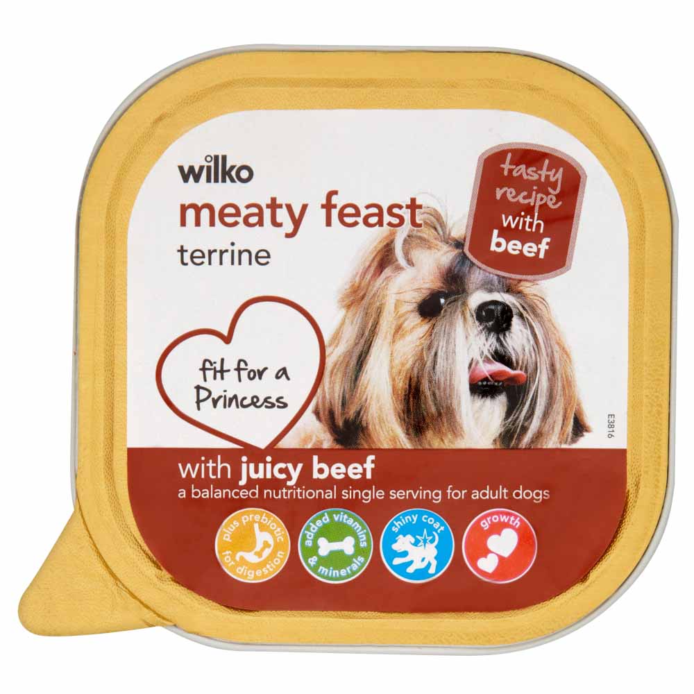 Wilko Juicy Beef Dog Food Tray 300g Image 2