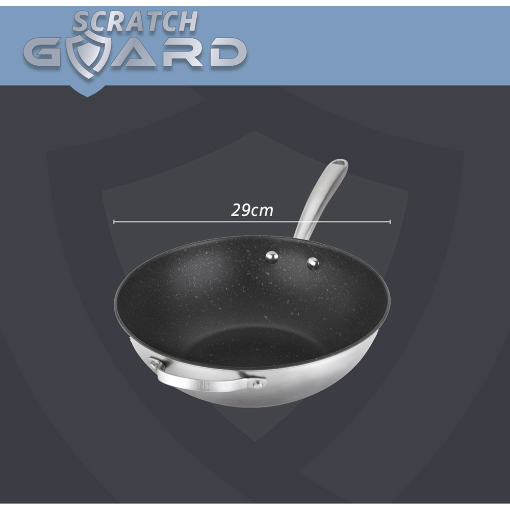 Prestige 29cm Scratch Guard Stainless Steel Stir Fry Pan Image 7