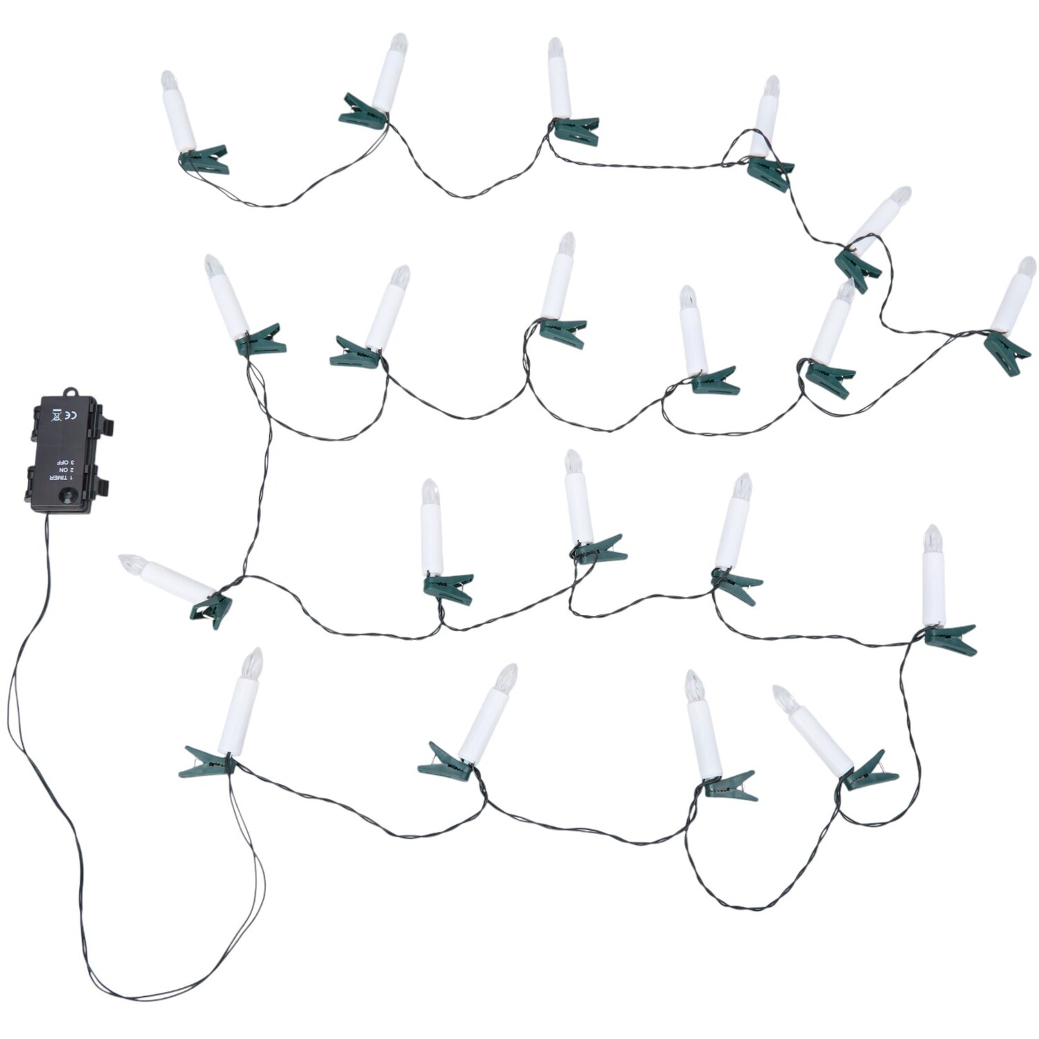 Christmas Tree LED Candle Clips String Light White Image 2