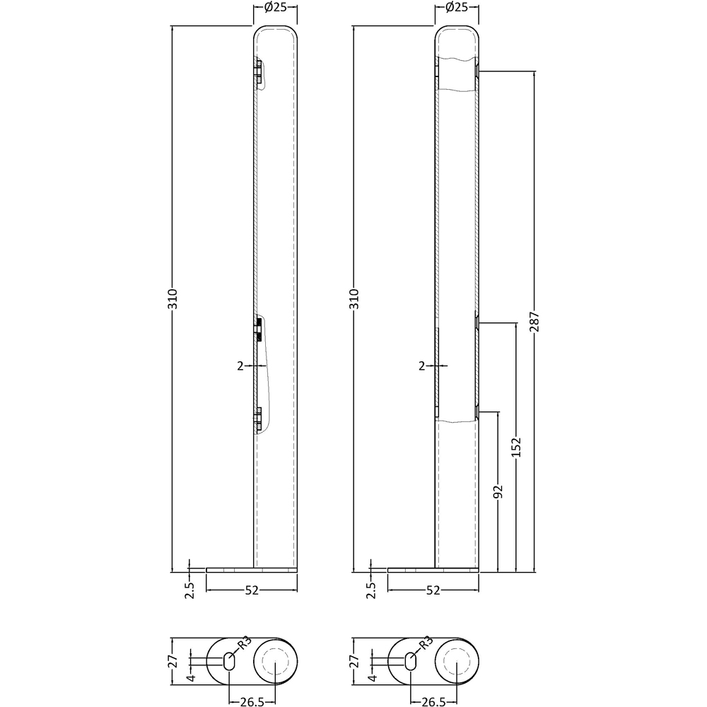 nuie Colosseum High Gloss White Floor Mounted Legs Image 3