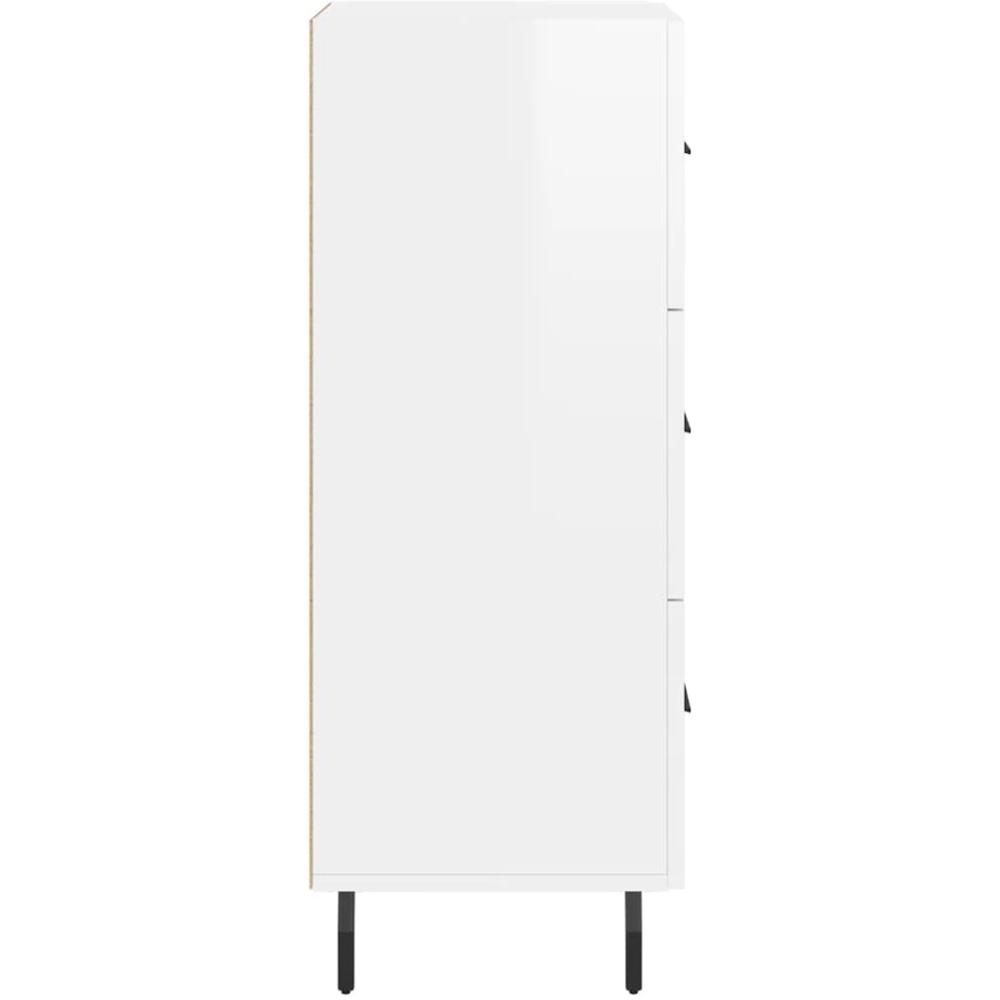 vidaXL 3 Drawer High Gloss White Sideboard Image 7