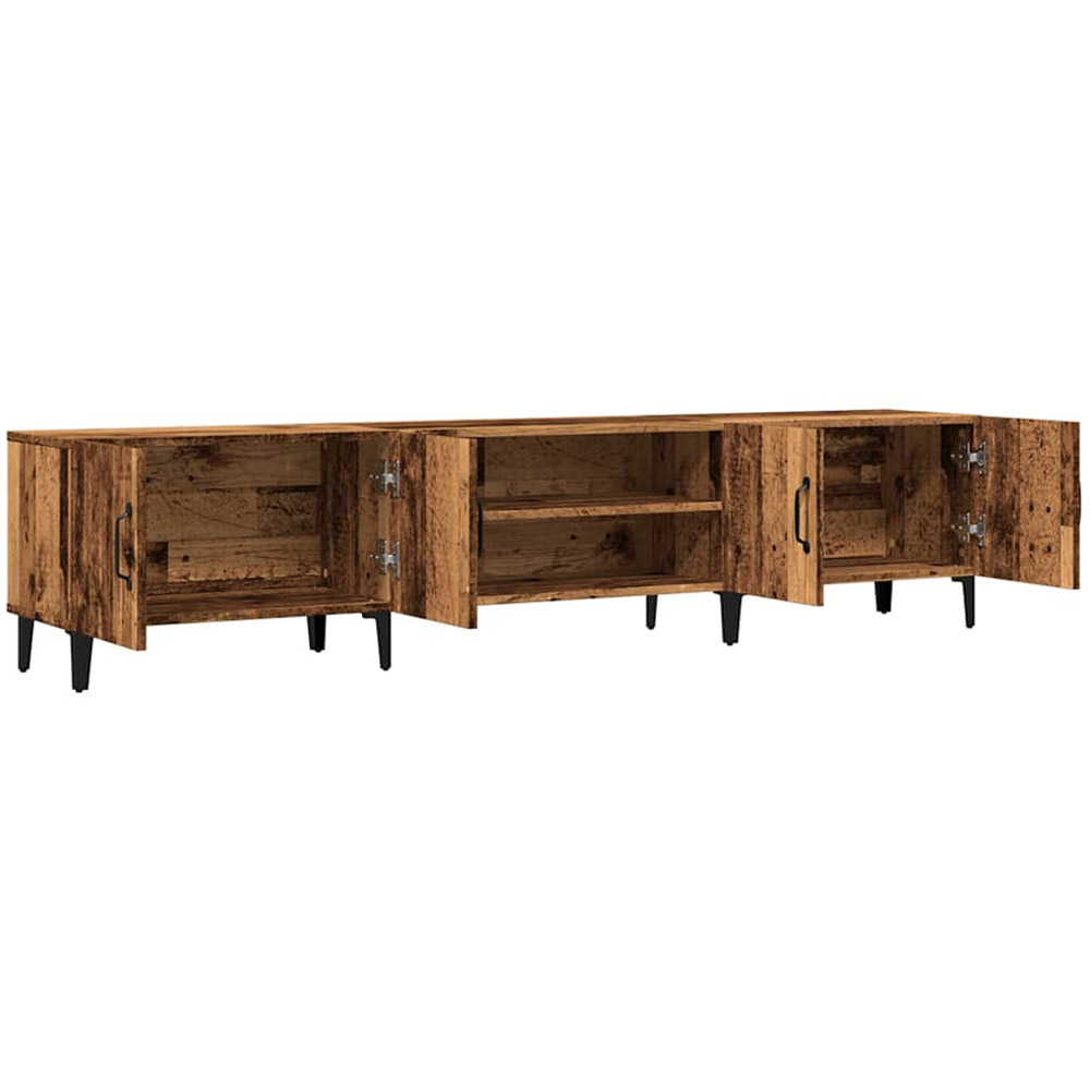 vidaXL 4 Door 2 Open Shelf Old Wood TV Cabinet Image 5