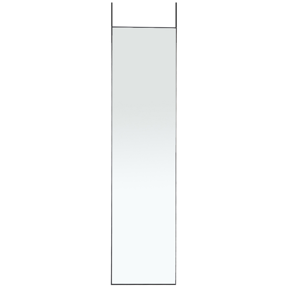 Living and Home Black Frame Over Door Full Length Mirror 37 x 147cm Image 1