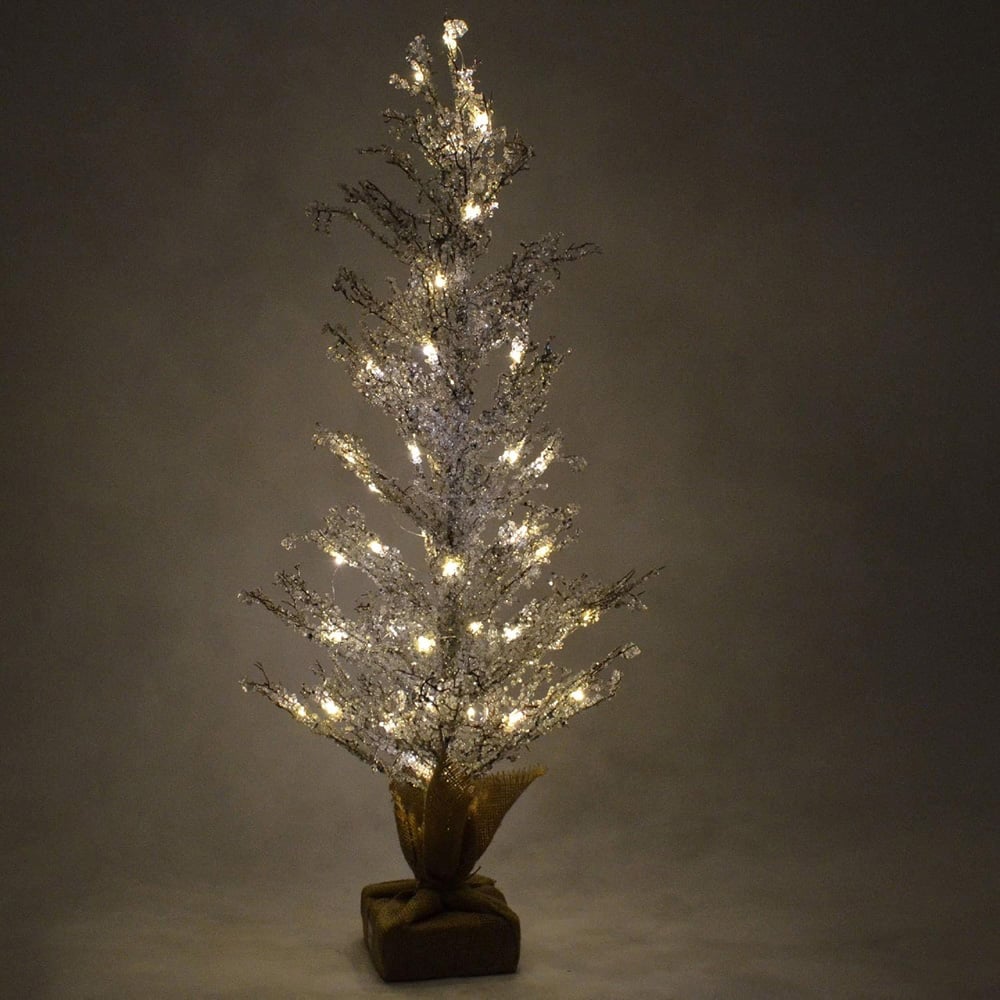 Shatchi White LED Pre Lit Artificial Indoor Christmas Tree 2ft Image 1