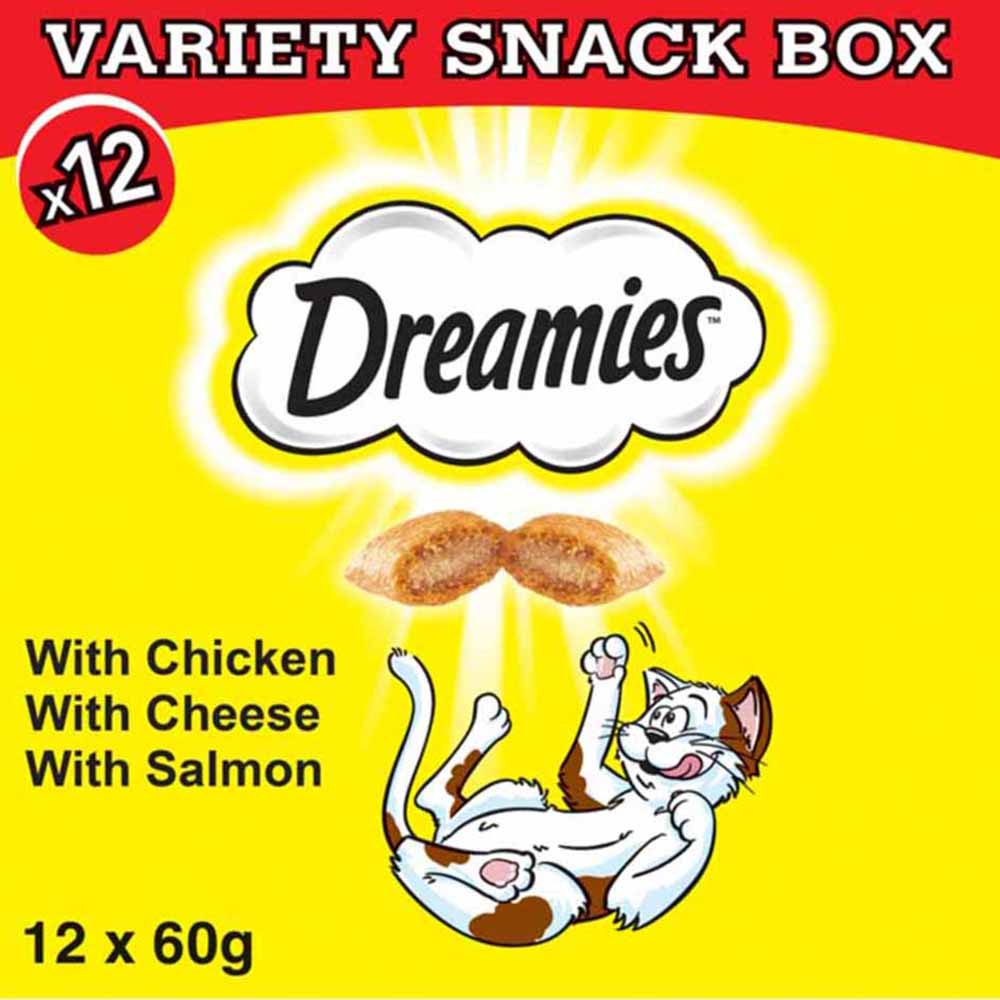 Dreamies Mixed Variety Snack Box 12x60g Image 1
