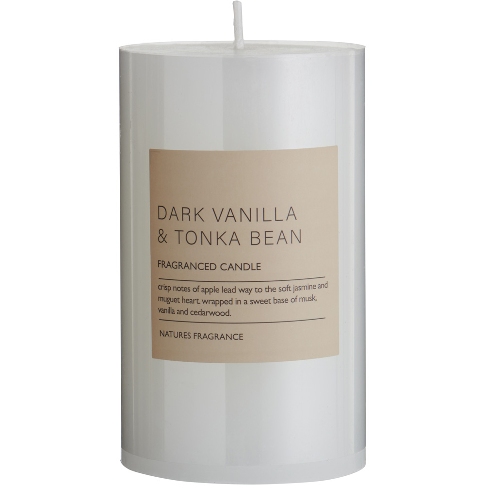 Nature's Fragrance Dark Vanila and Tonka Bean Pillar Candle Image 1