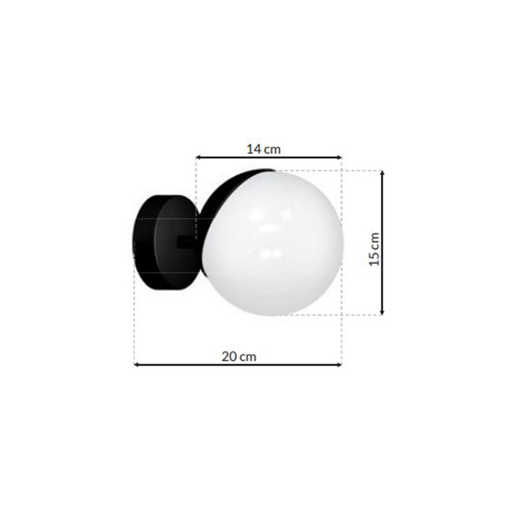 Milagro Sfera Black Wall Lamp 230V Image 7