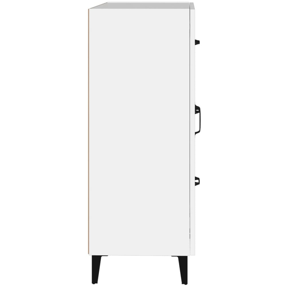 vidaXL Single Glass Door 3 Drawer White Sideboard Image 5