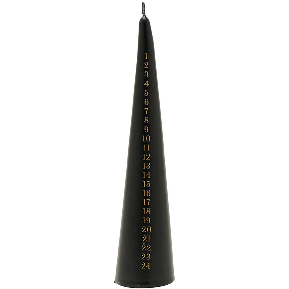 The Christmas Gift Co Black Tapered Candle Image 1