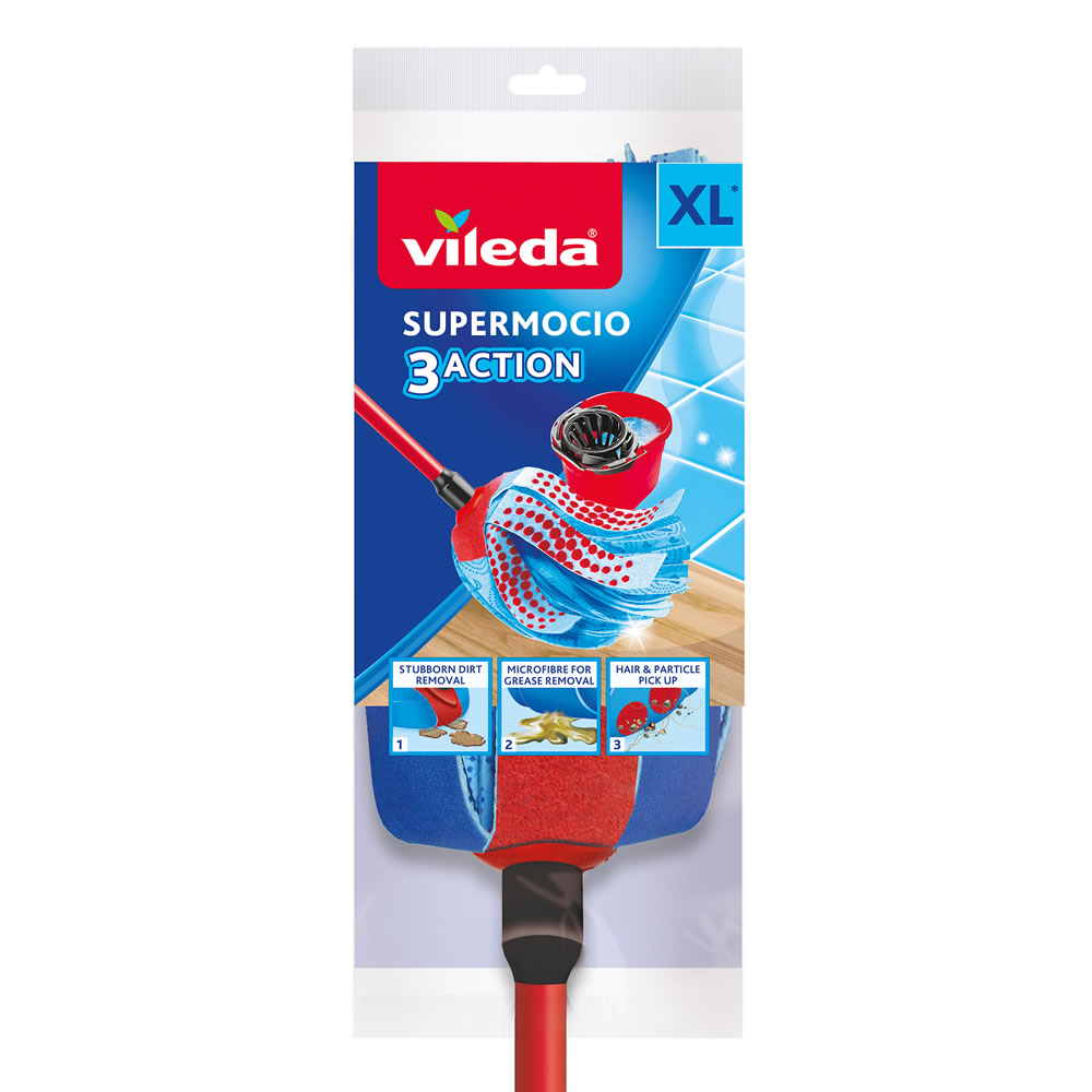 Vileda SuperMocio 3 Action Mop Head and Handle Image 1