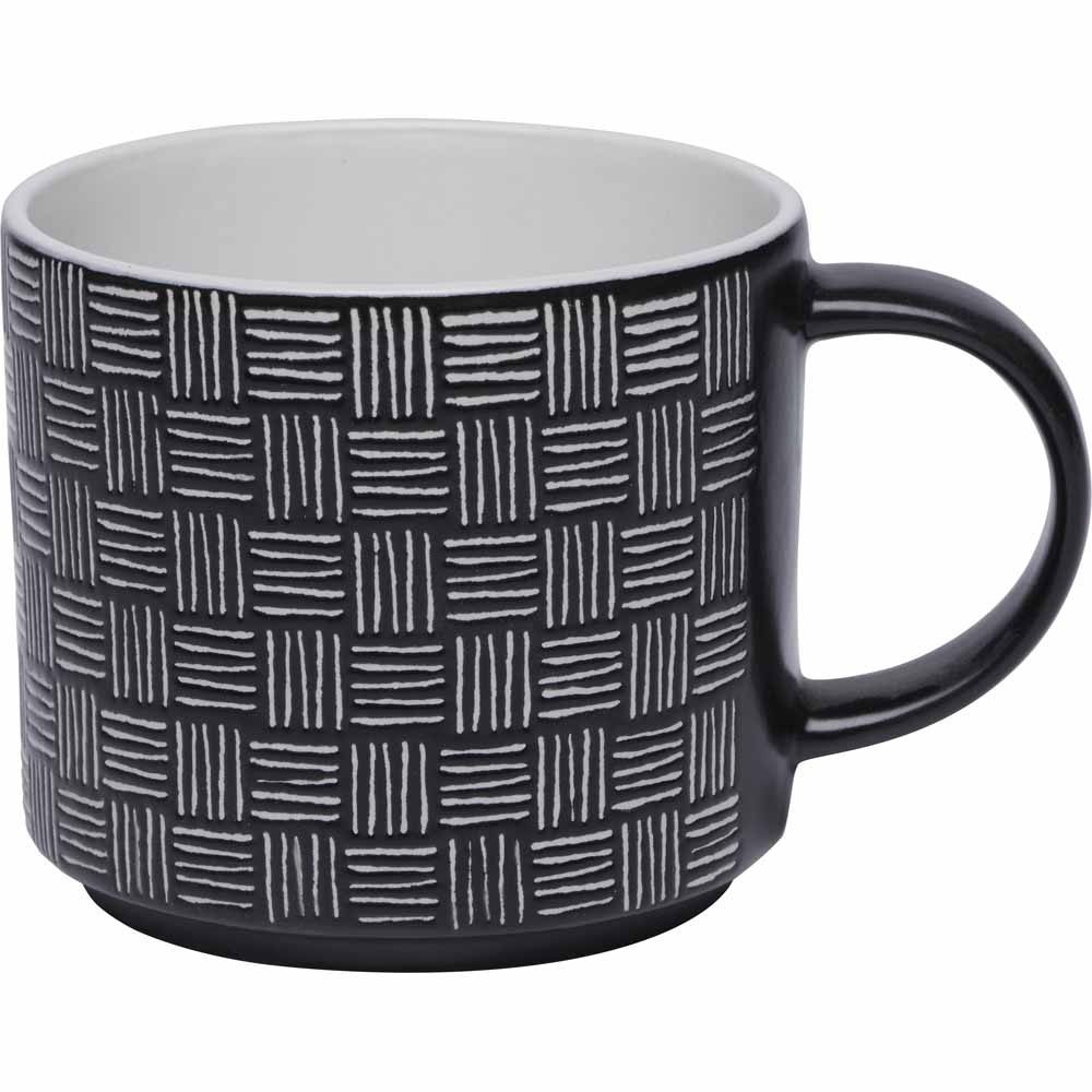 Wilko Black and White Fusion Stacking Mugs Image 5