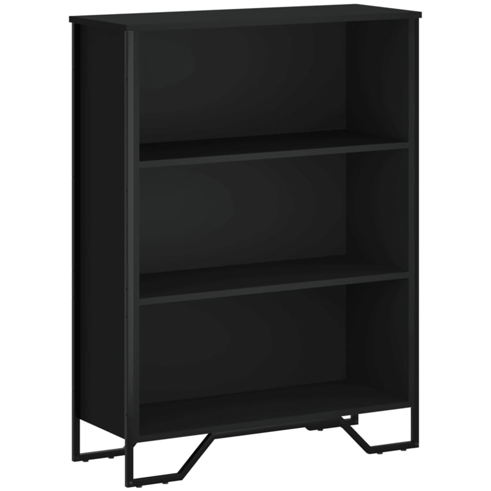 vidaXL 3 Shelf Black Bookcase Image 2
