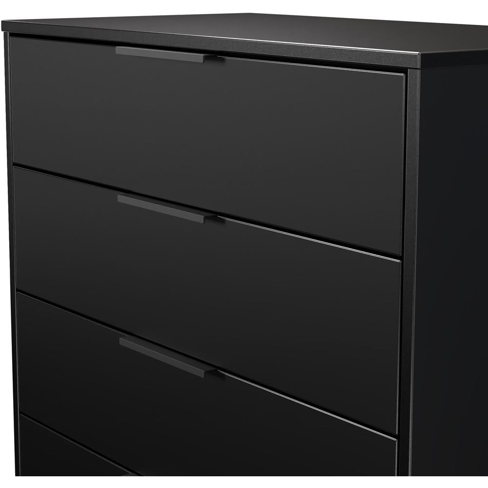 Crowndale Hong Kong 5 Drawer Matt Black Chest of Drawers Ready Assembled Image 5