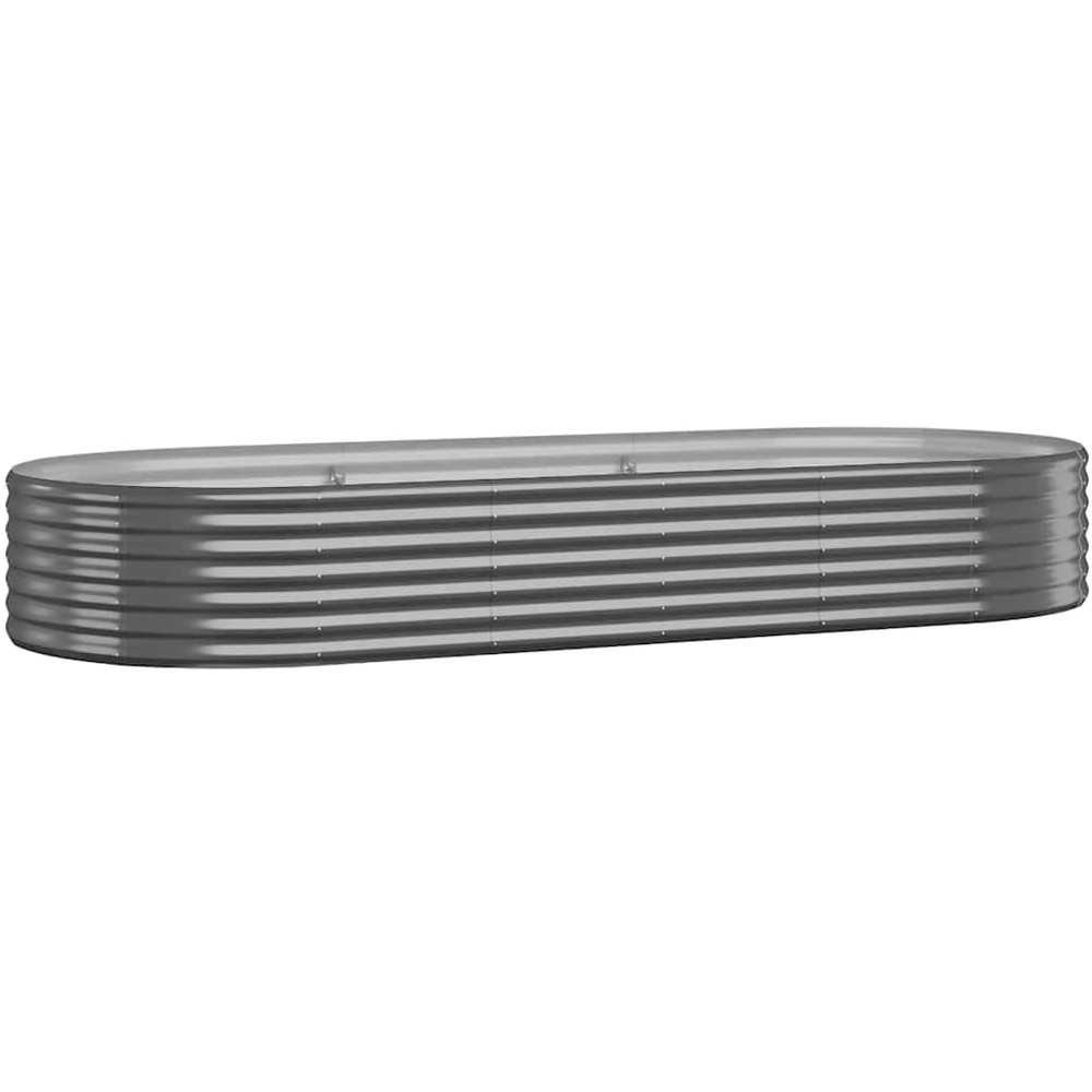 vidaXL Anthracite Galvanised Steel Raised Garden Bed 36 x 249 x 100cm Image