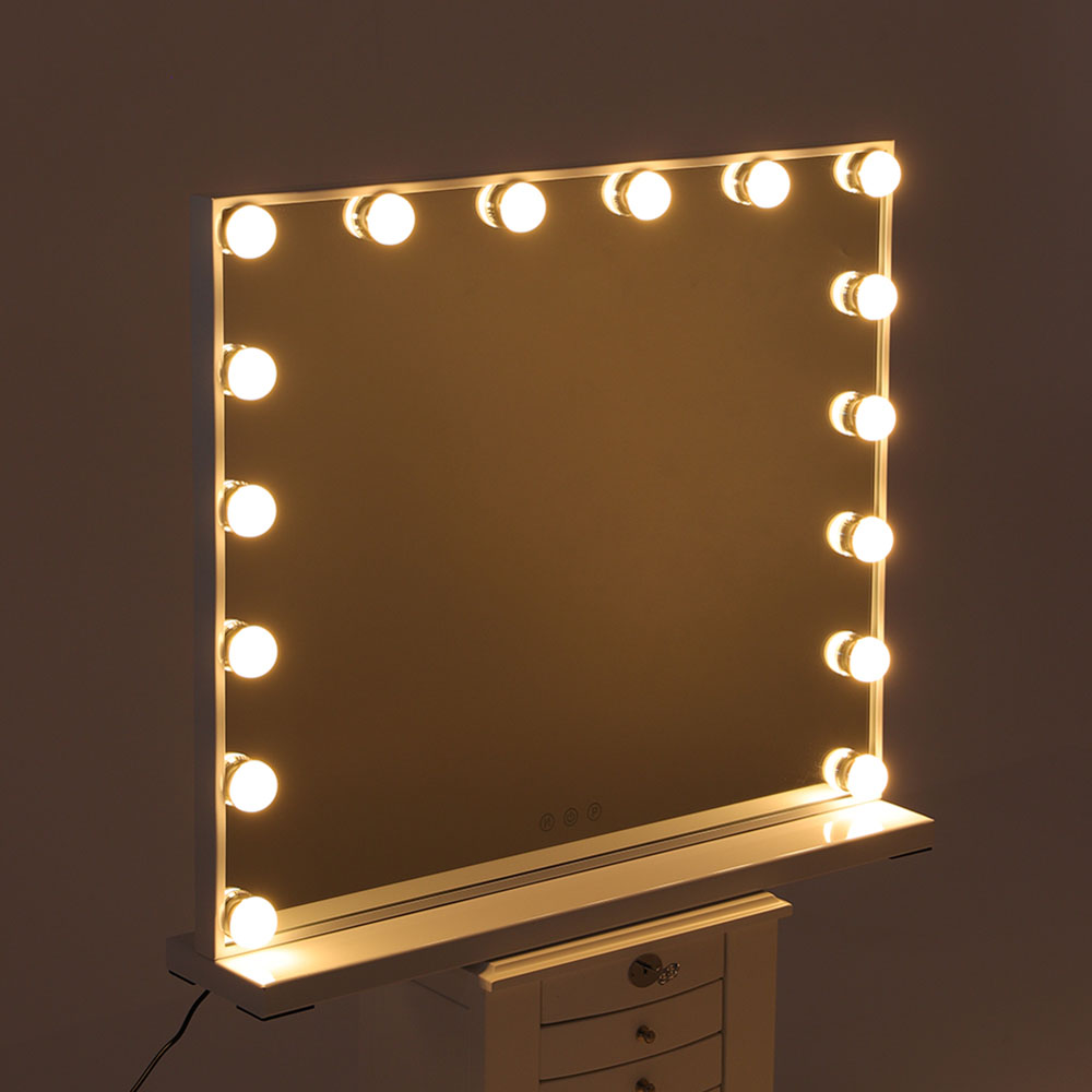 Living and Home LED Lighted White Makeup Vanity Mirror with Smart Sensor Screen Image 5