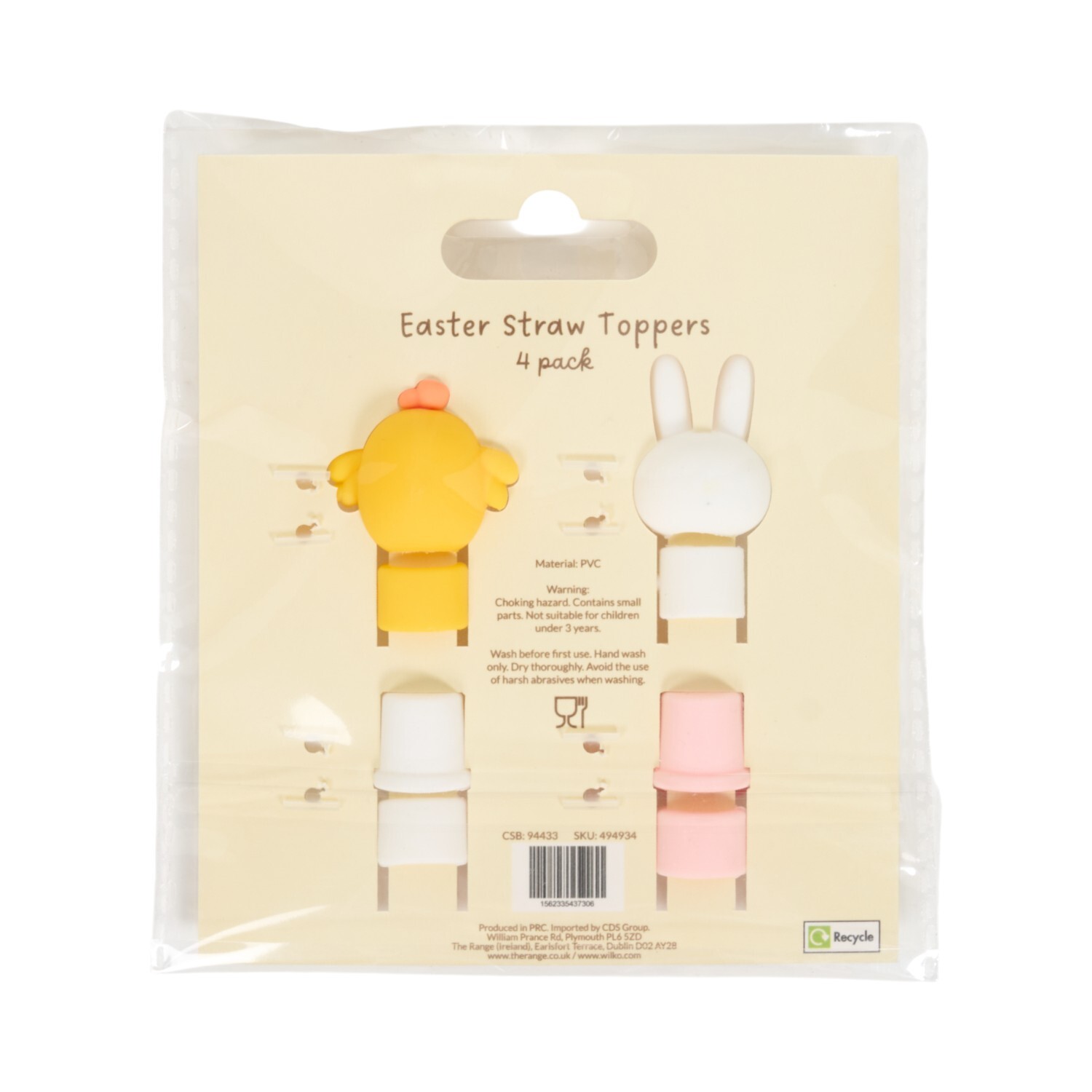 Pack of 4 Easter Straw Toppers Image 3