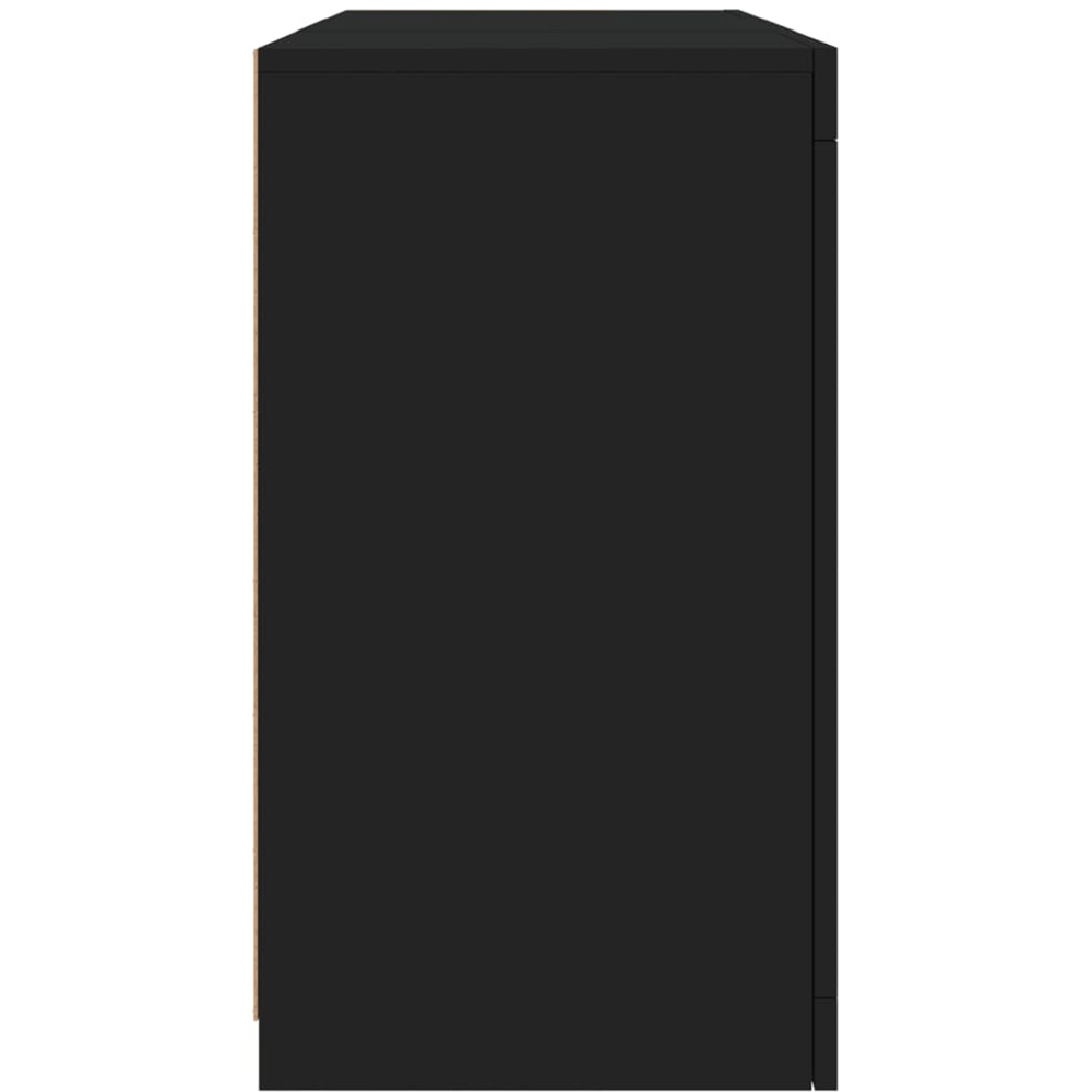 vidaXL 2 Door 8 Shelf Black Wooden Sideboard with LED Lights Image 5