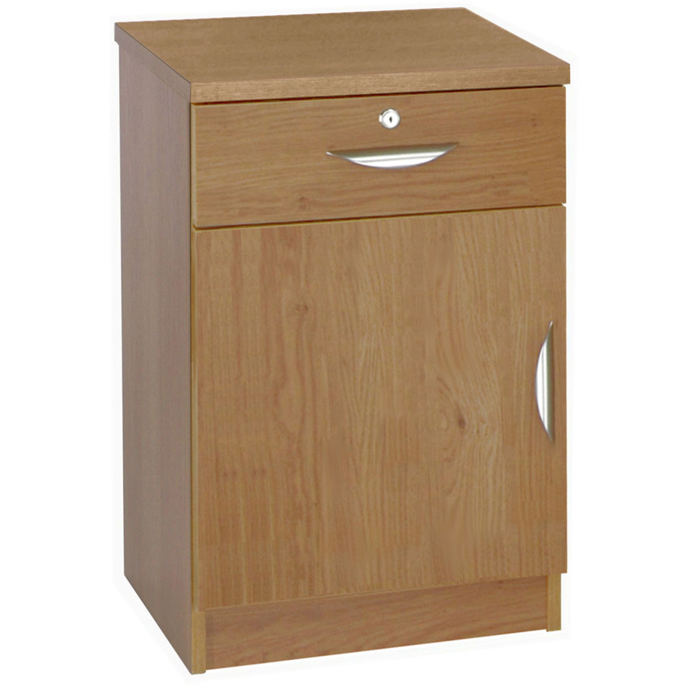 R White Cabinets Single Door Single Drawer Brown Cupboard Image 2