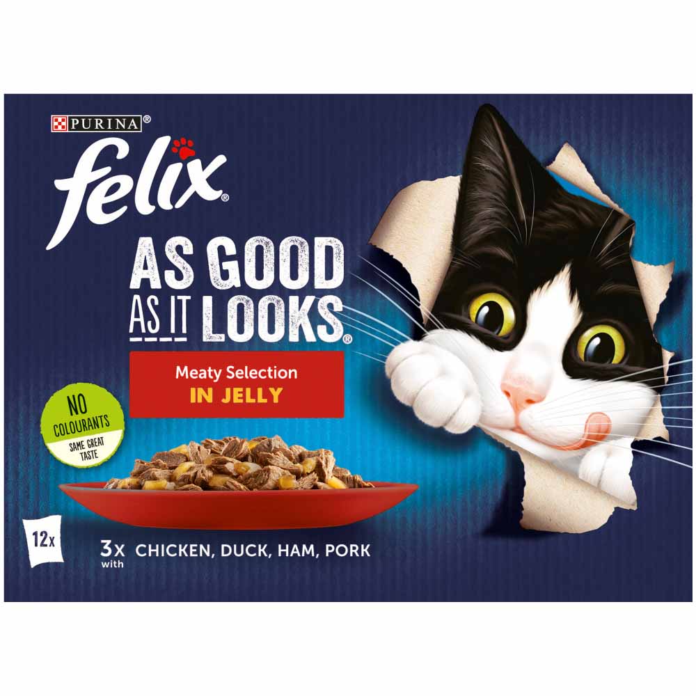 Felix As Good As It Looks Cat Food Meat Selection 12 x 100g Image 2