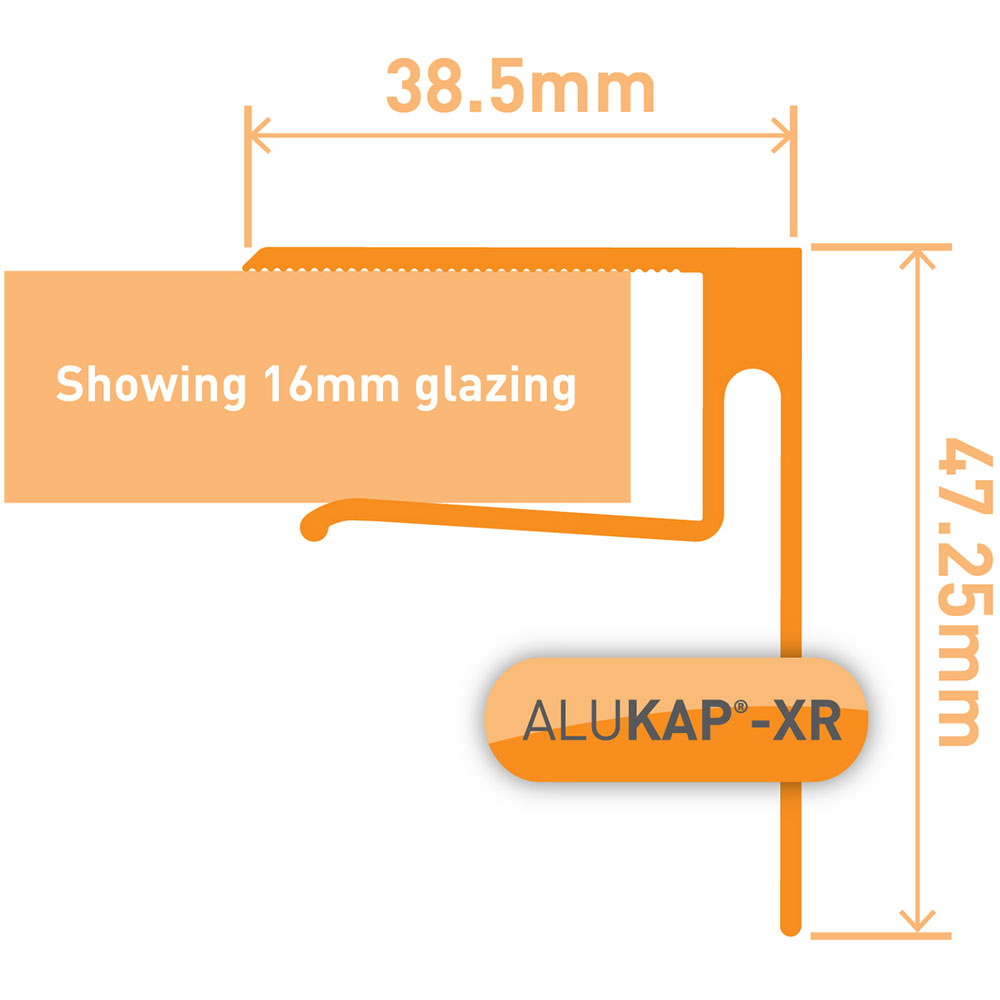 Alukap-XR 16mm White End Stop Bar 2.4m Image 3