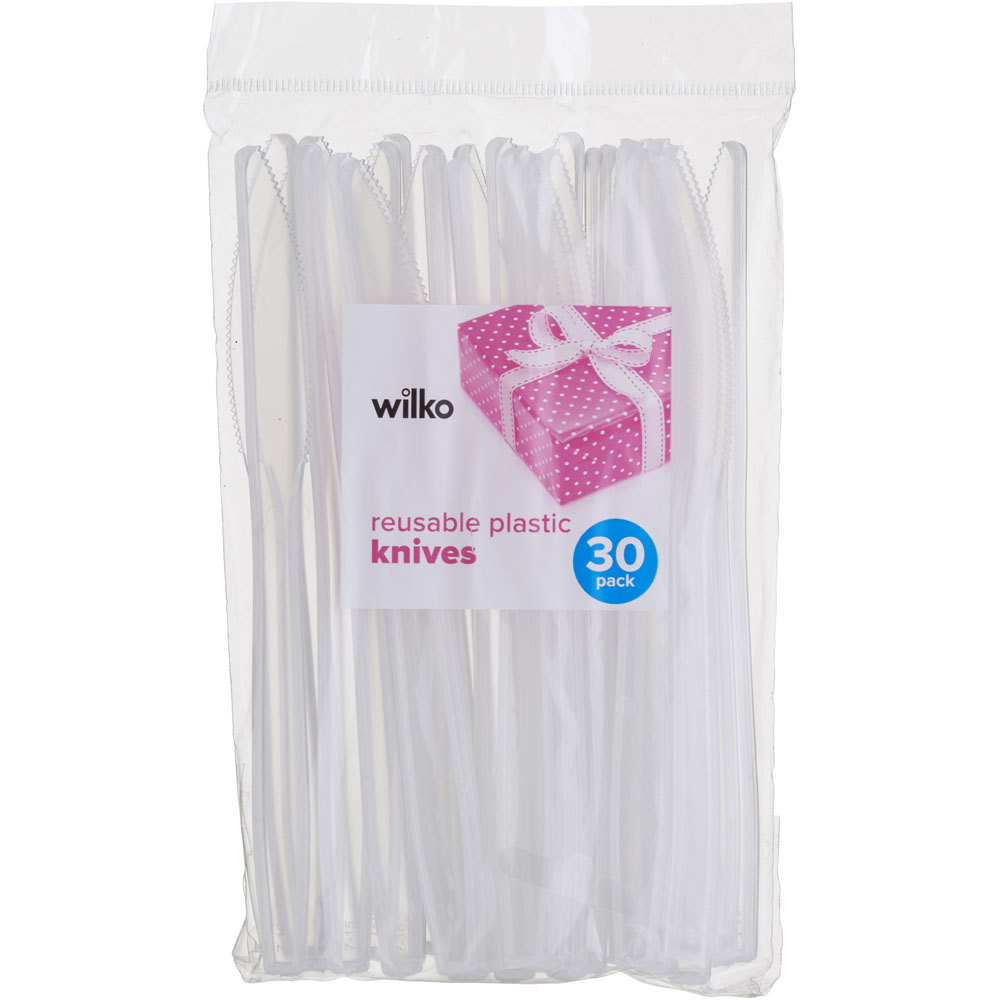 Wilko 30 Pack Reusable Plastic Knives Wilko