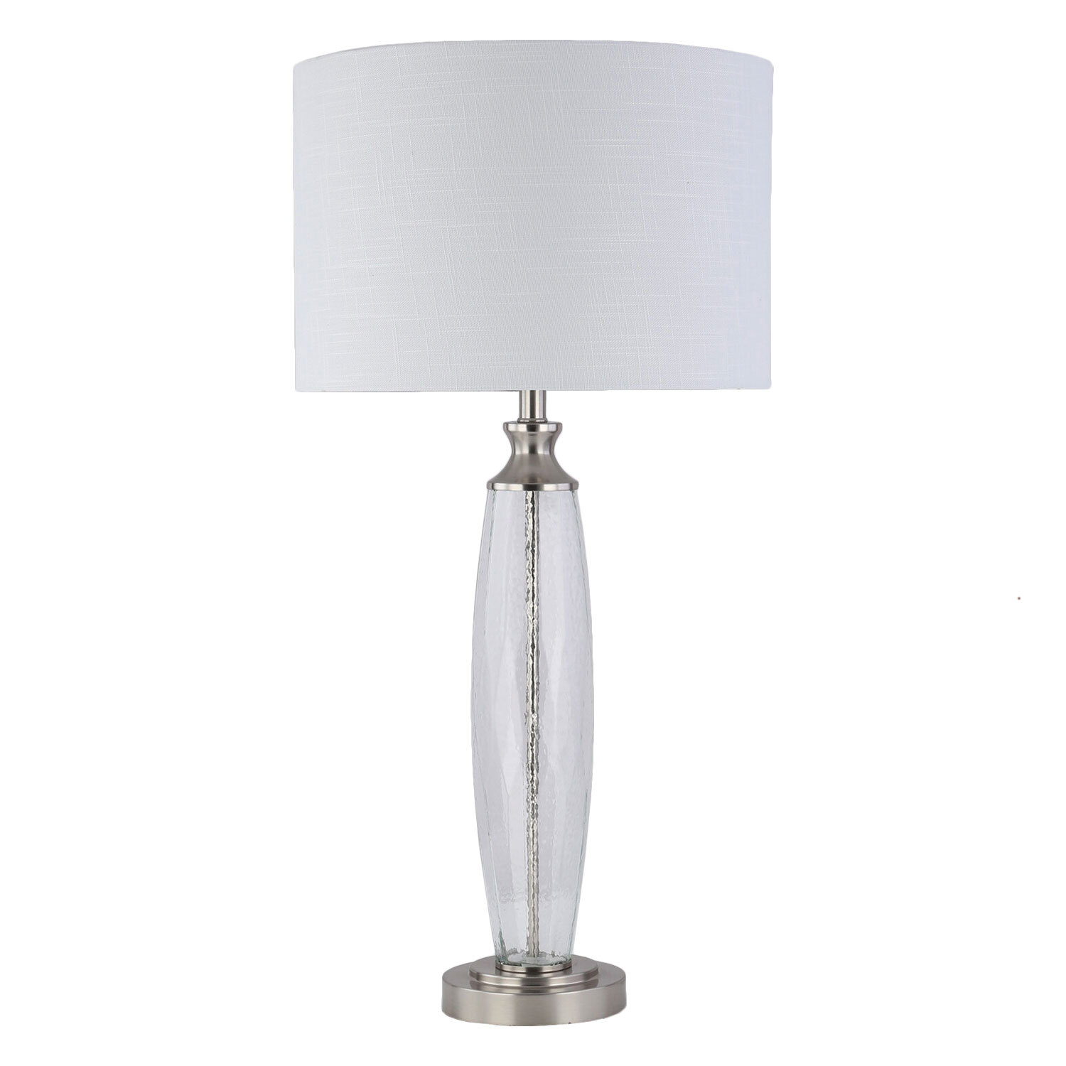 Lavina White and Chrome Glass Table Lamp Image 1