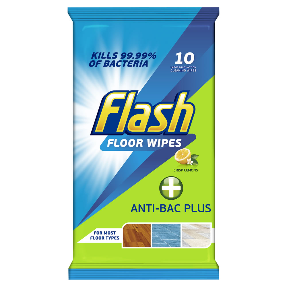 Flash Antibacterial Floor Wipes 10 pack Image